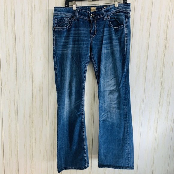 Womens Studio 5 Premium Boot Cut Denim Blue Jeans - Picture 1 of 6